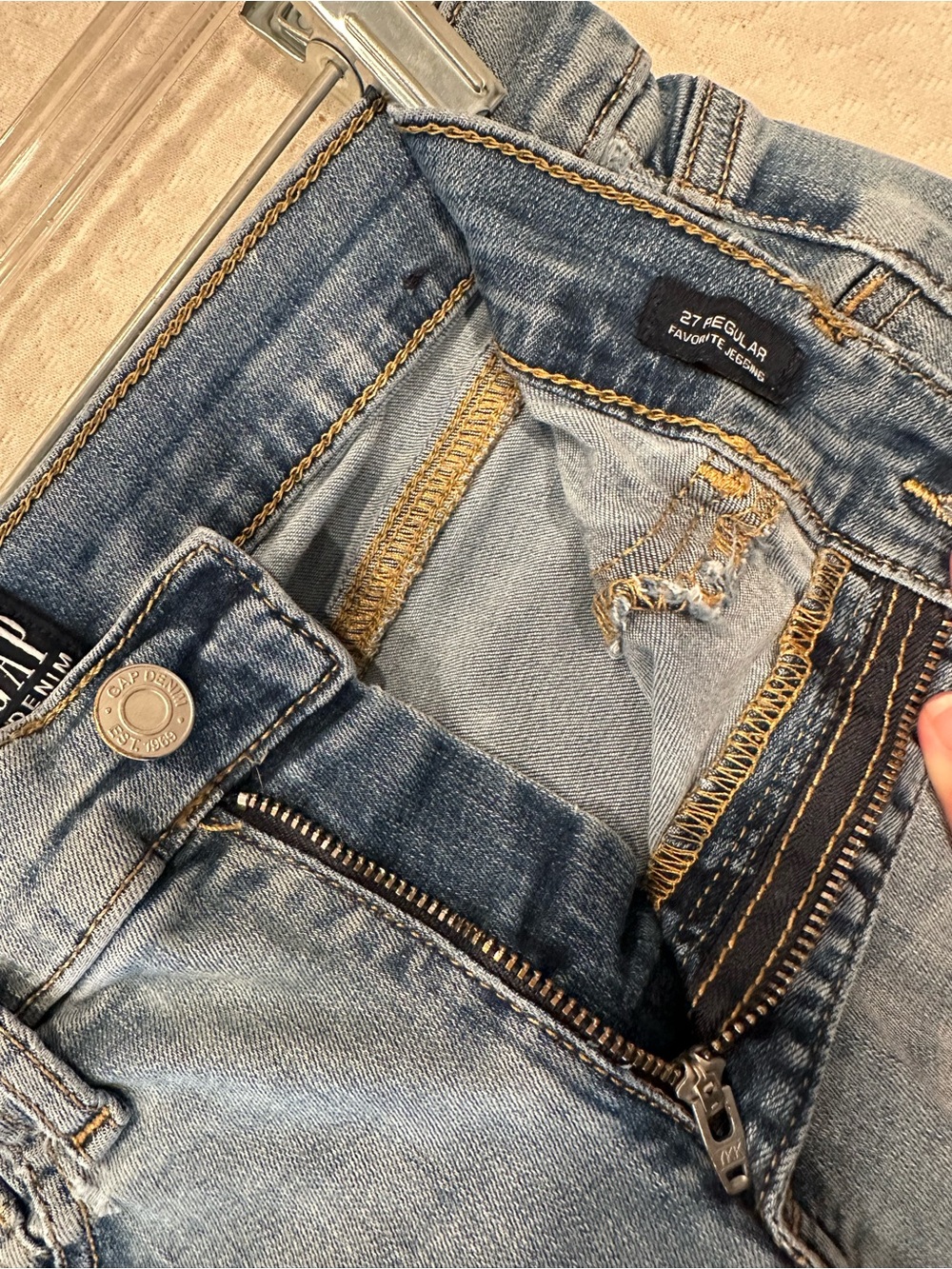 GAP Light Blue Raw-Hem Jeggings Skinny Jeans - Picture 3 of 4